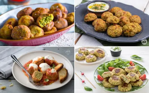 Quattro modi diversi per gustare le polpette di zucchine: fritte, al forno, con sugo e mozzarella, o fresche con insalata.