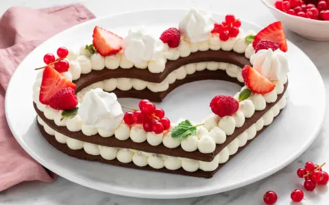 Cuore di cioccolato con crema e frutti rossi, un dolce san valentino facile e goloso.
