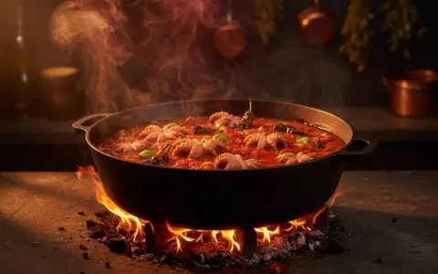 Polipetti in umido, cotti lentamente su un fuoco vivo, emanano un profumo invitante. Un vero e proprio "purgatorio" culinario per un piatto delizioso.
