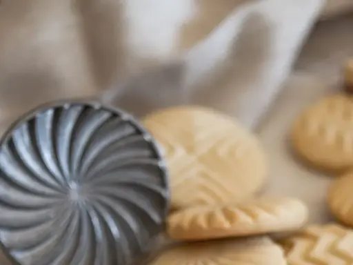 Stampo per biscotti e deliziosi biscotti con farina di riso, pronti per essere gustati.