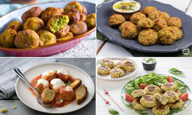 Quattro modi diversi per gustare le polpette di zucchine: fritte, al forno, con sugo e mozzarella, o fresche con insalata.